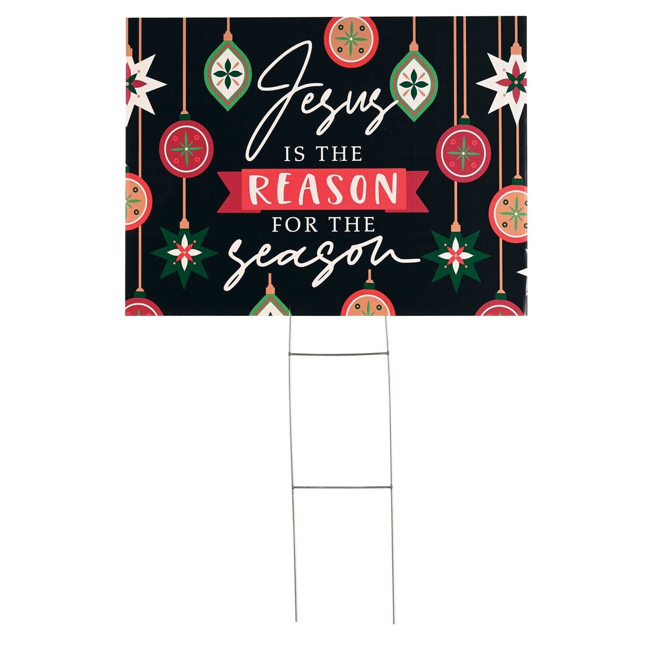 Edge Collections - 24"x 18" - Multicolor - Inspirational Christmas Yard Sign - 1 Piece